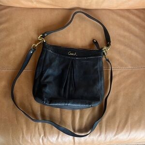 Coach - Black Leather Hippie Crossbody Bag